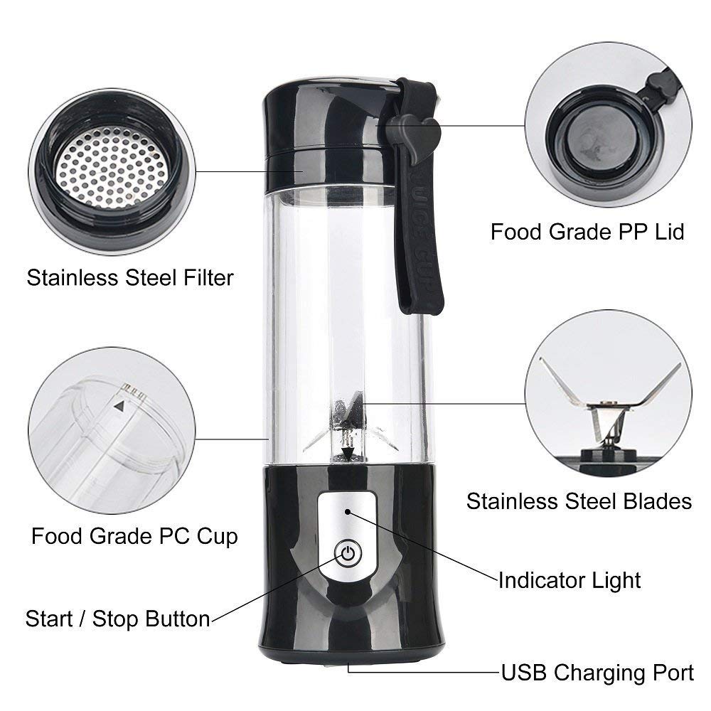 JUICER PORTABLE OUTDOOR JUICING CUP HOME MINI CORDLESS CRUSHED ICE MACHINE USB CHARGING FRUIT VEGETABLE BLENDER